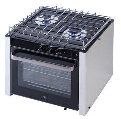 Allpa RVS gasoven 2 branders met glasplaat