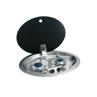 Allpa Kookplaat ovaal 2-pits gas inbouw