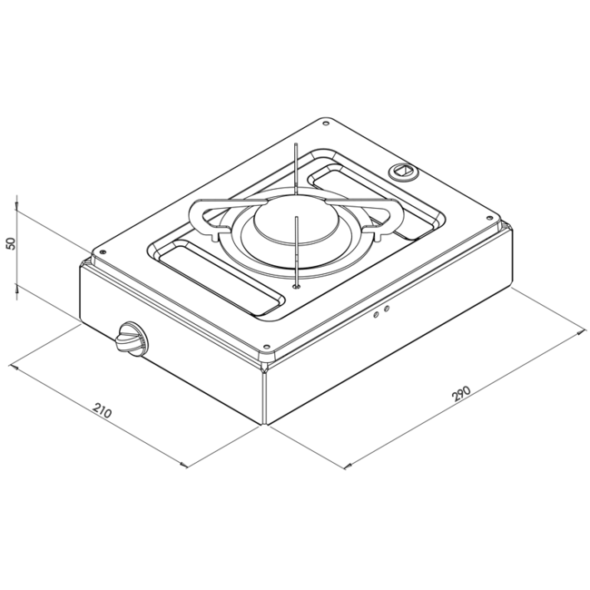 Allpa Gaskomfoor opbouw, brander: 1x medium