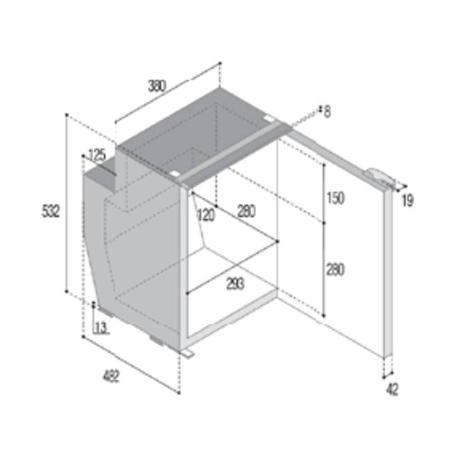 Allpa Inbouwkoelkast mod.C51i 51Ltr