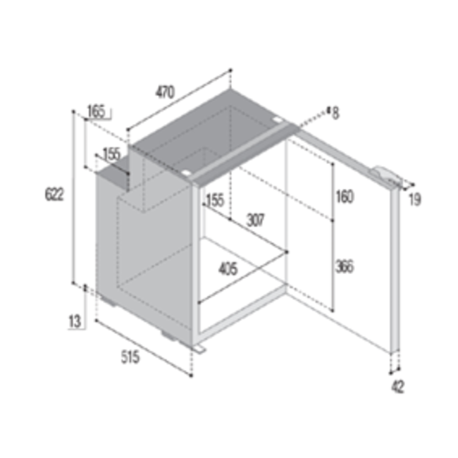 Allpa Inbouwkoelkast mod.C90i 87Ltr