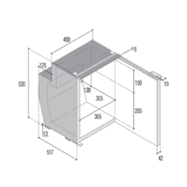Allpa Inbouwkoelkast mod.C62i 62Ltr