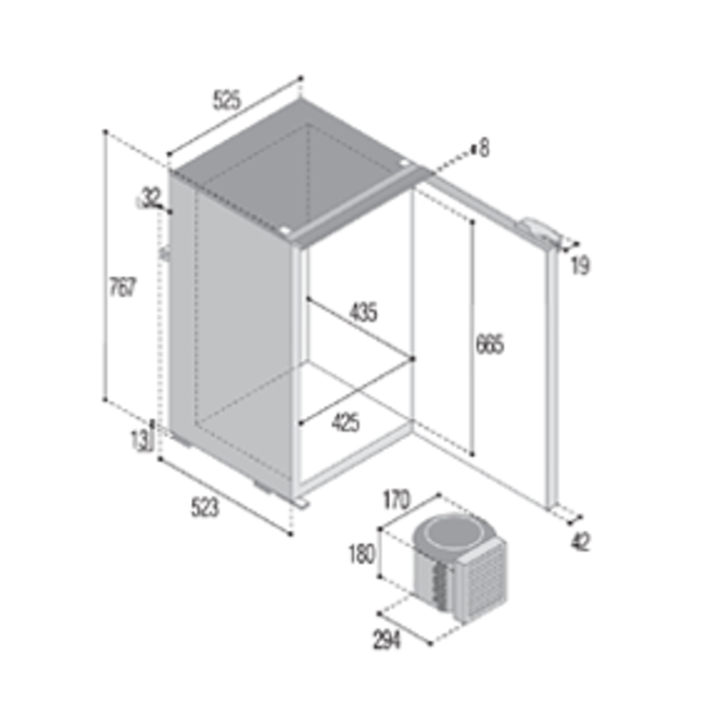 Allpa Inbouwkoelkast mod.C130L 133Ltr