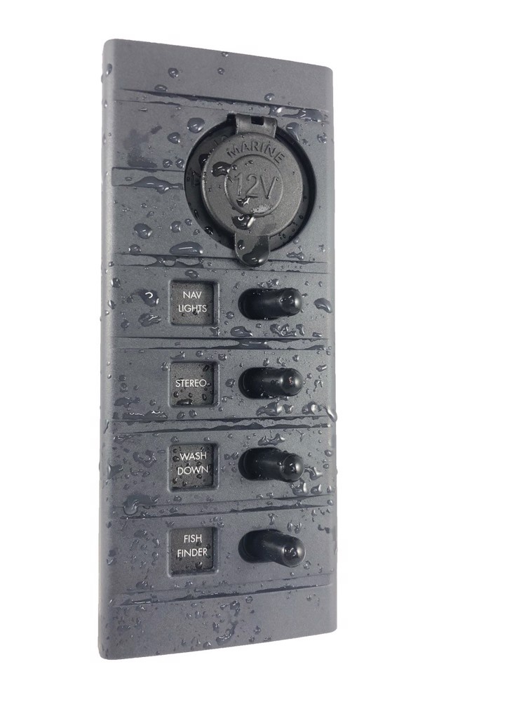 Connex CONNEX SCHAKELPANEEL, 4 SCHAKELAARS EN 12V STOPCONTACT