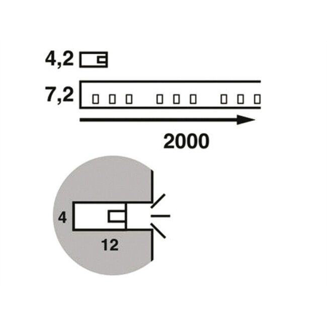 Båtsystem BÅTSYSTEM MINI SLEEVE SIDELIGHT, BLAUW, 2M, IP65*