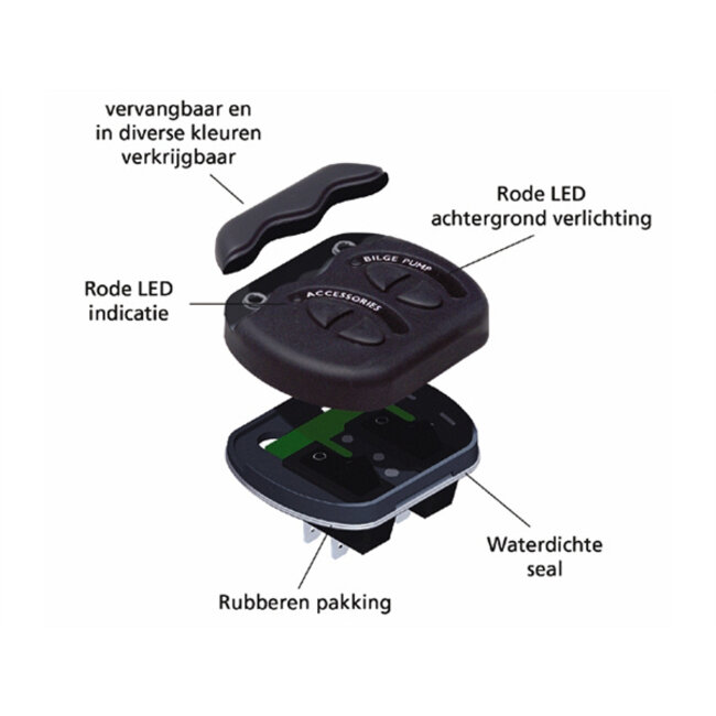 BEP Contour G2 waterdicht schakelaars+zekering