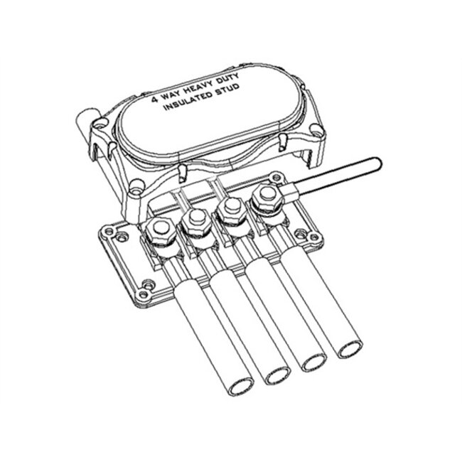 BEP Vermogensklem, 4 Aansluitingen Geïsoleerd