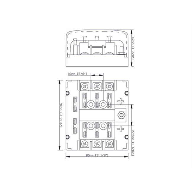 BEP 6-Voudige, Afdekte Zekeringhouder - Quick Connect