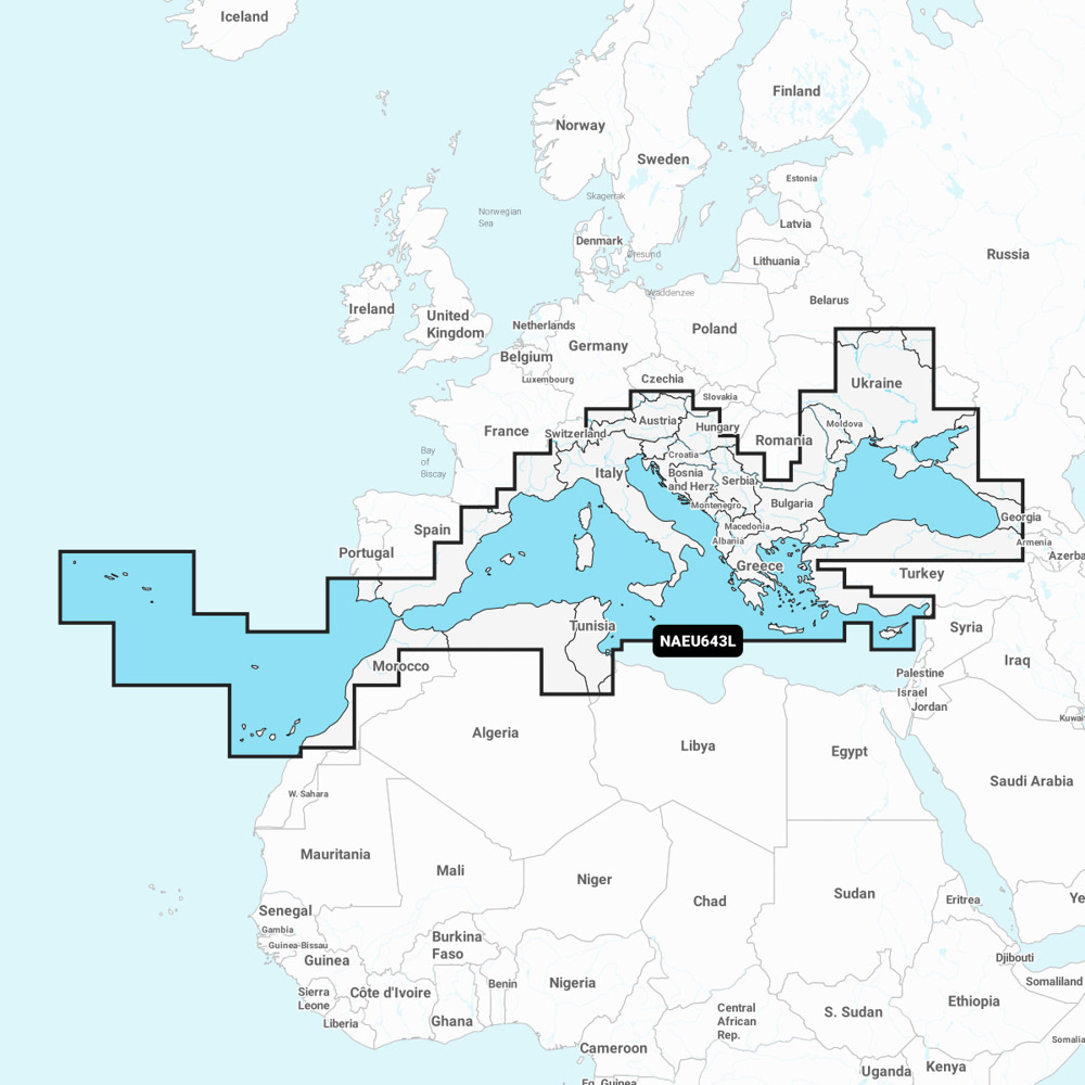 Navionics NAVIONICS MSD/NAV+ LARGE EU643L MEDITERRANEAN & BLACK SEA