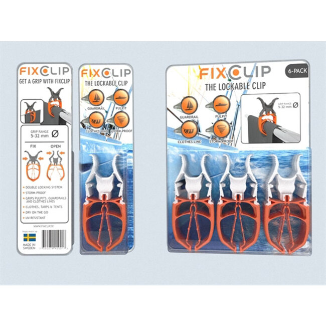 Fixclip FIXCLIP WIT 6-PACK