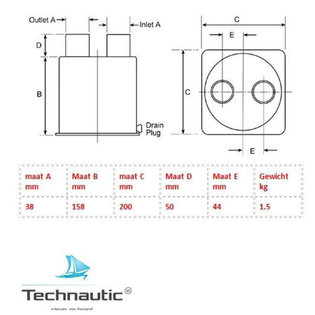 Halyard HALYARD WATERSL./DEMPER 5"/125MM