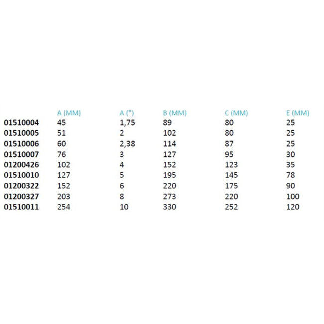 Halyard RVS HUIDDOORVOER + KLEP 2.38"/60MM