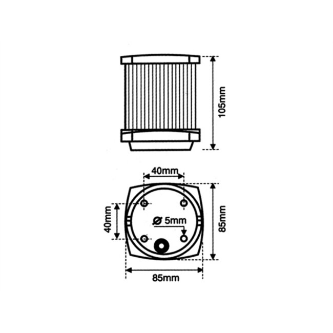 Lalizas SIGNAALLANTAARN WIT 12V/25W VOET