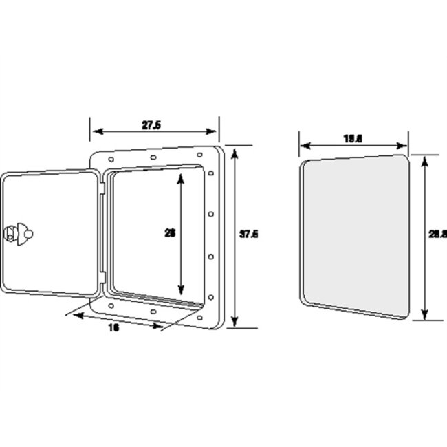 Nuova Rade INSPECTIELUIK 35.5X60 CM M/SLOT WIT