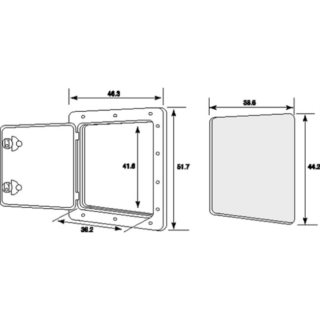 Nuova Rade INSPECTIELUIK 46.3X51.7CM Z/SLOT WIT