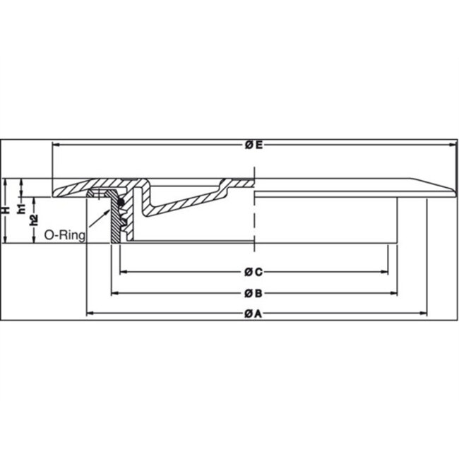 Nuova Rade INSPECTIEDEKSEL TOPLINE 162MM WIT