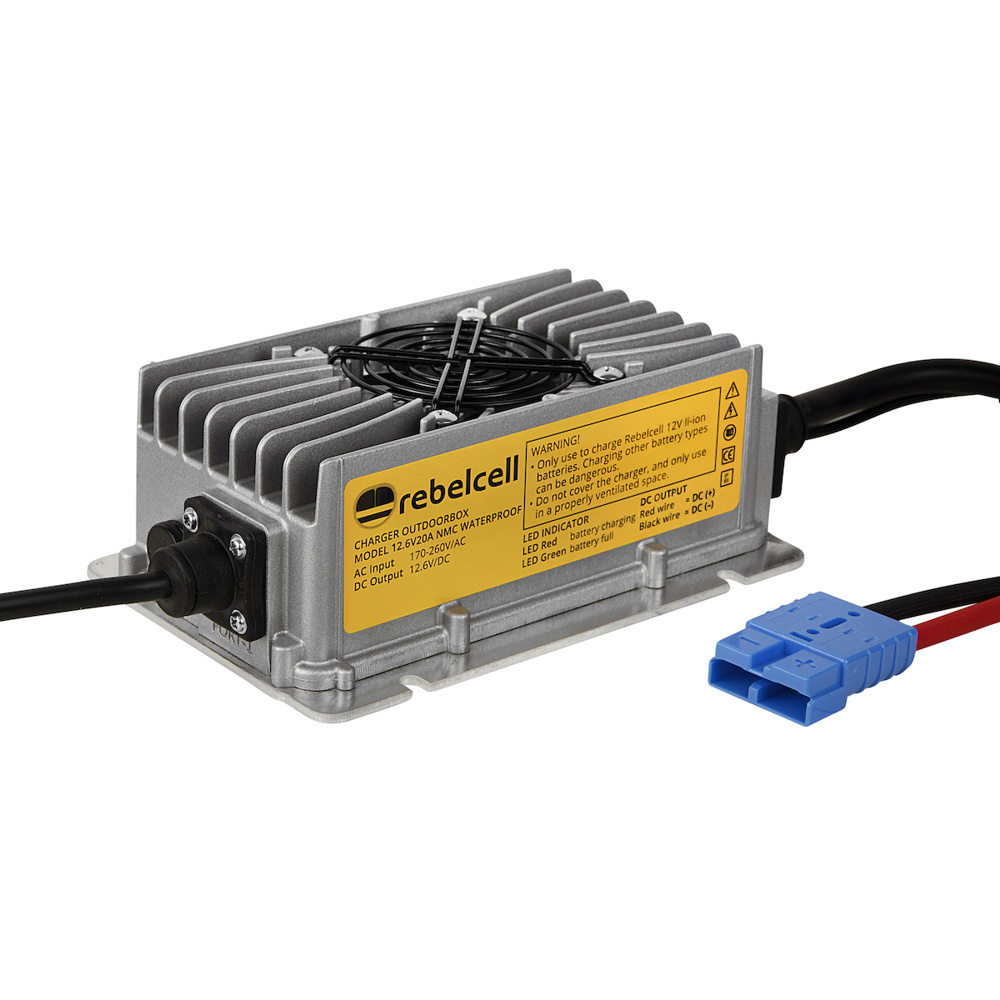 Rebelcell ACCULADER 12.6V20A LI-ION IP67 WATERDICHT - TBV OUTDOORBOX 12.50AV 12.70AV