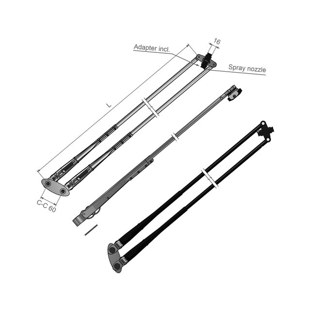 Roca PANTOGRAAFARM, W50, RVS GEPOLIJST, TOT 1200MM - 536347