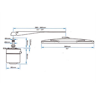 Roca STANDAARD ARM W5, ZWART/RVS 280-355MM
