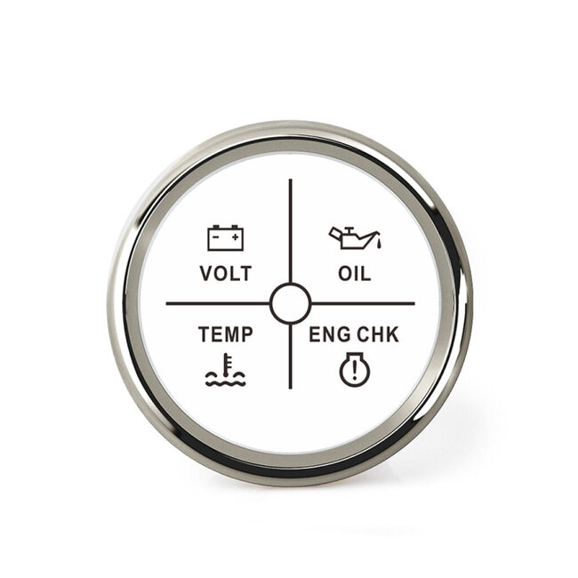 HOLLEX Alarminstrument 4 in 1 wit/RVS 9-32V