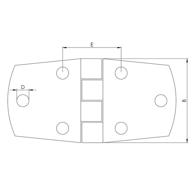 HOLLEX Deurscharnier 76,2x38,1mm