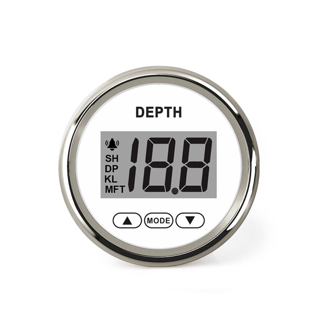 HOLLEX Dieptemeter Wit/RVS 9-32V + Spiegeltransd.