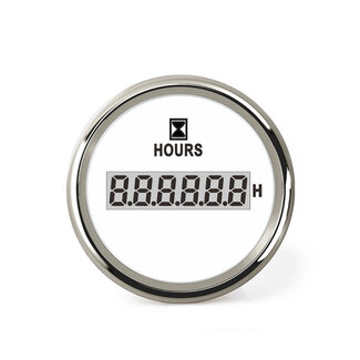 HOLLEX Digitale bedrijfsurenteller Wit/RVS 9-32V