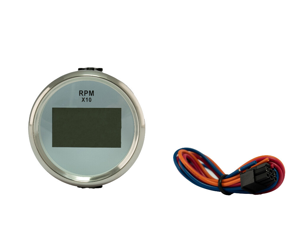 HOLLEX Digitale Toeren/urenteller Wit/RVS 9-32V