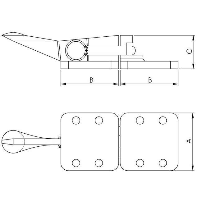 HOLLEX kistsluiting 38x38mm