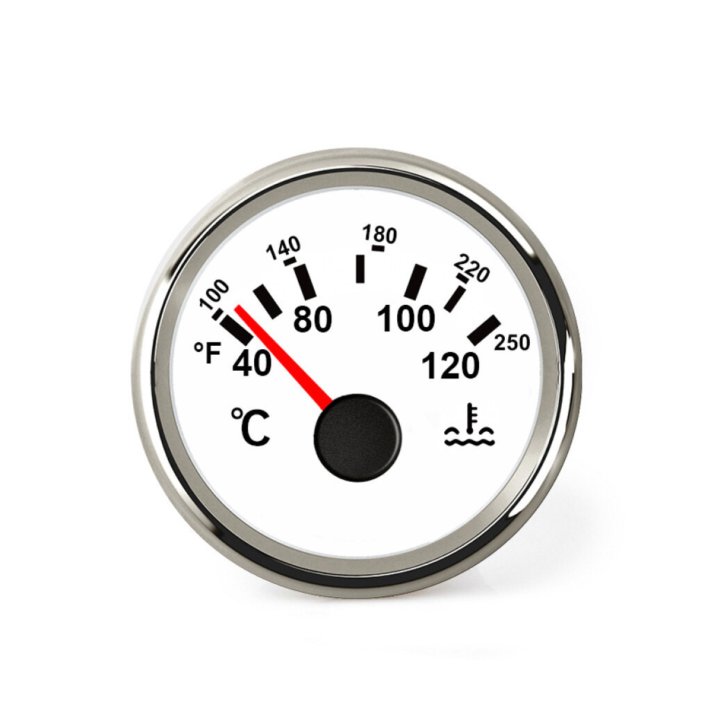 HOLLEX Koelwatertemp. meter Wit/RVS 9-32V 120Β°