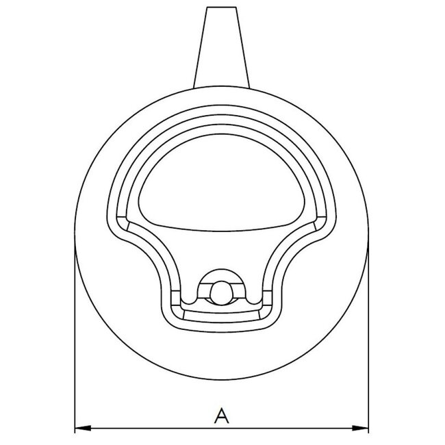 HOLLEX luikhandgreep vergrendelbaar 61mm
