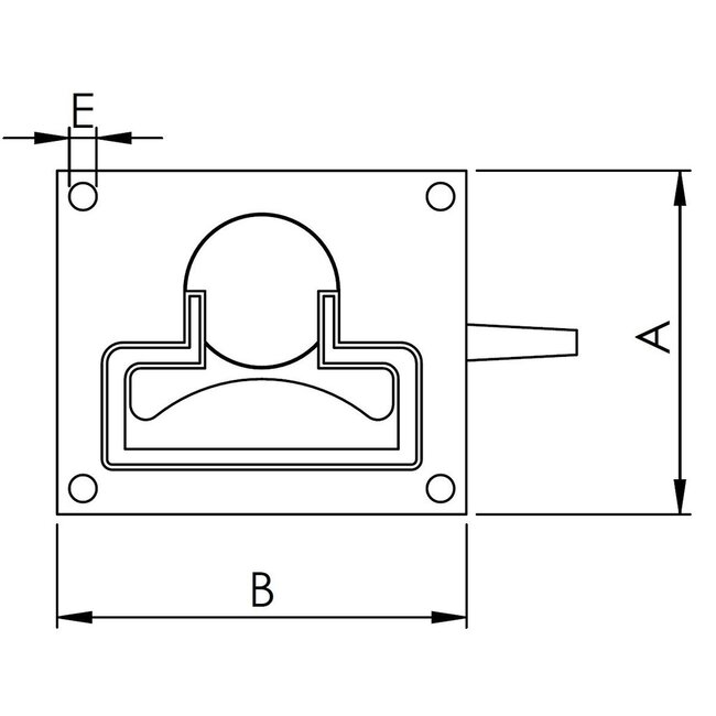 HOLLEX luikhandgreep vergrendelbaar 66x80mm