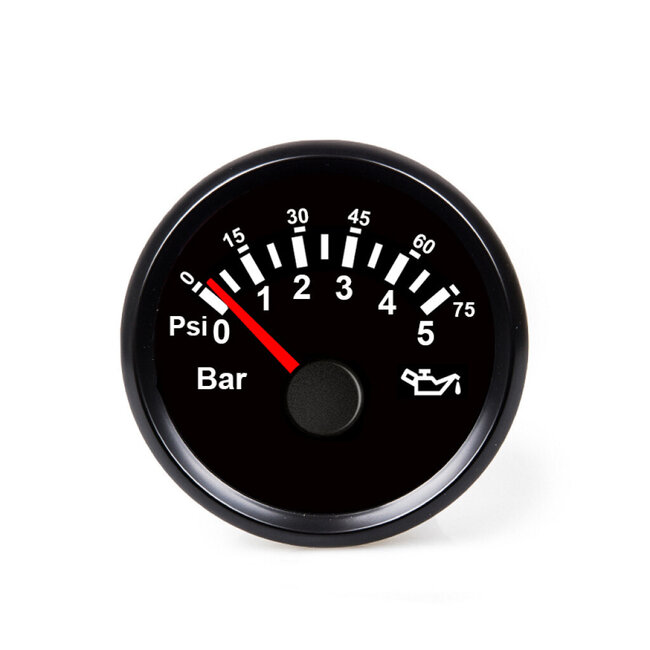 HOLLEX oliedrukmeter zwart 9-32V 0-5 Bar