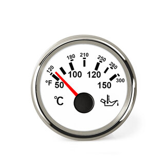 HOLLEX Olietemperatuurmeter Wit/RVS 9-32V 150°