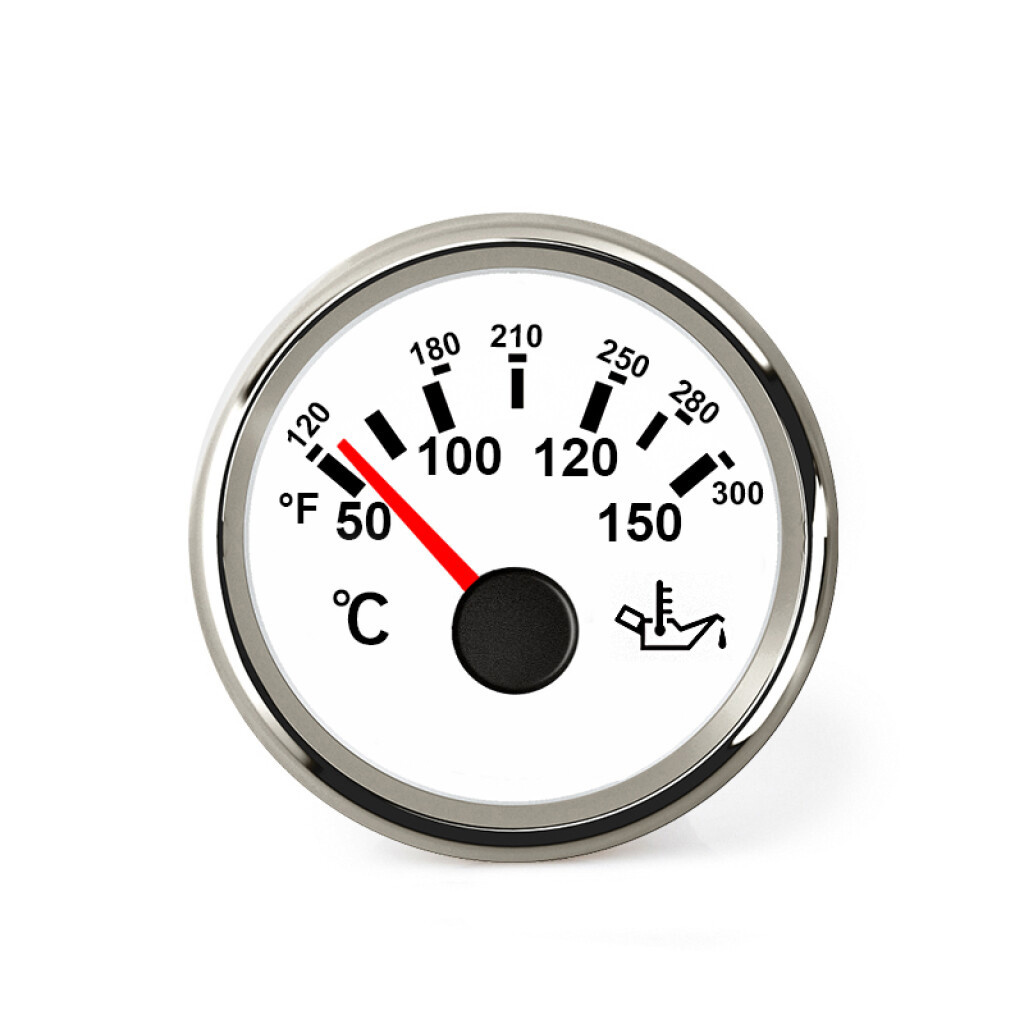 HOLLEX Olietemperatuurmeter Wit/RVS 9-32V 150Β°