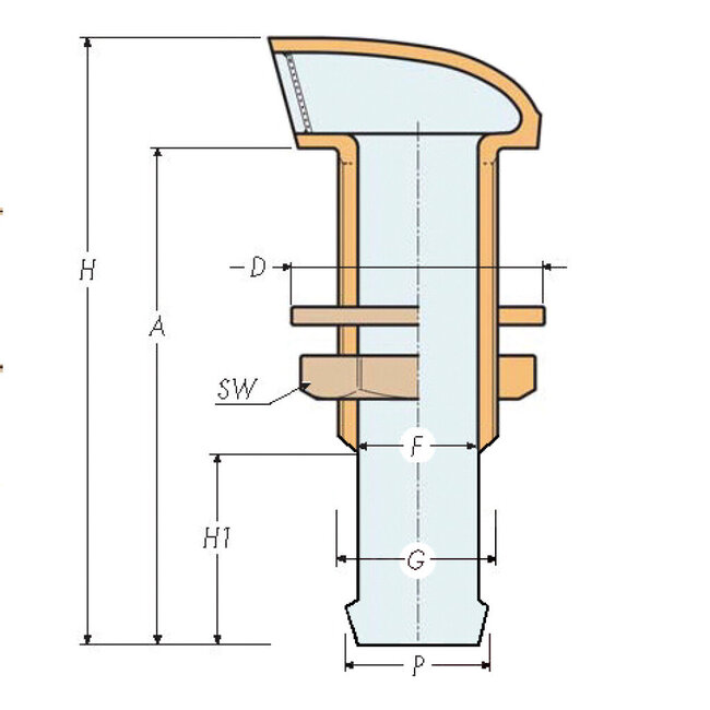 HOLLEX ontluchtingsnippel recht tbv ø13