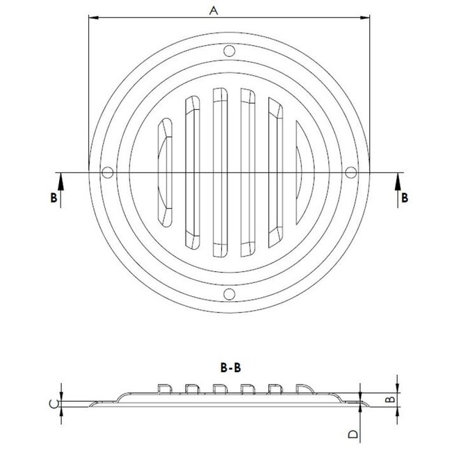 HOLLEX ventilatierooster 100mm