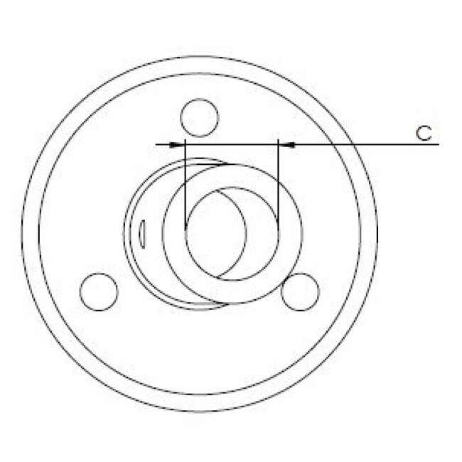 HOLLEX vlaggenstokhouder 25mm met draaiknop