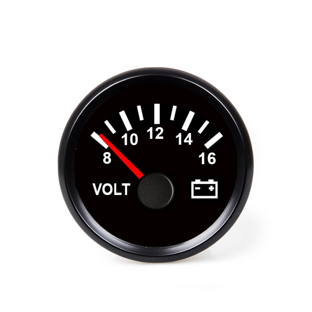 HOLLEX Voltmeter Zwart 8-16V