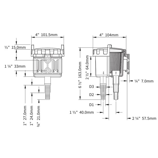 HOLLEX waterfilter type S ø13/16/19mm