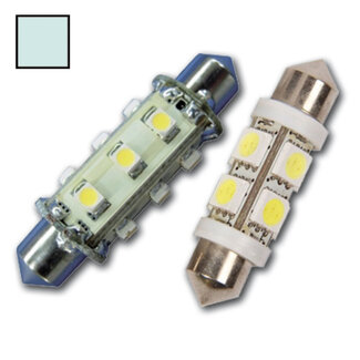 HOLLEX LED Festoon 10-30V / 1W wit 12 LEDS 42mm