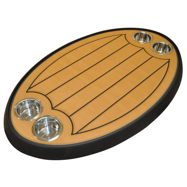 HOLLEX Tafelblad zwart Inleg lichtbruin houders