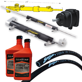 Allpa SeaStar Hydr. sterndrivebesturing met tilt pomp voor Merc. etc. Volvo SX (zonder stuurbekrachtiging)