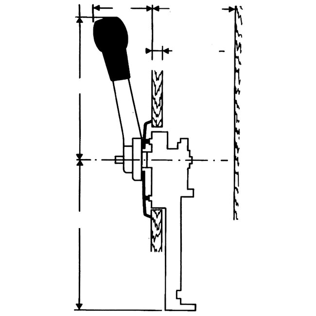 Allpa SeaStar Éénhandel motorbediening B80/S, zijmontage, speciaal model voor zeilboten