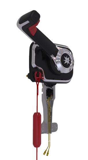 Allpa Xtreme Port Mount Control, Chrome met Trim en Noodstopschakelaar
