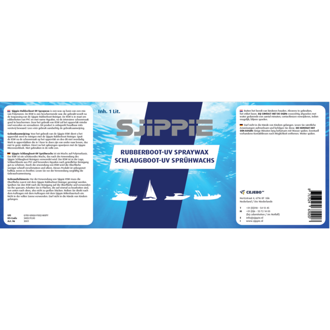 Sjippie Rubberboot UV wax / sprayflacon 1ltr