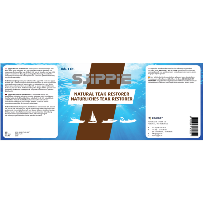 Sjippie Natural teak restorer / sprayflacon 1ltr