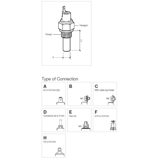 VDO VDO Temperatuurschakelaar 110° M14x1.5