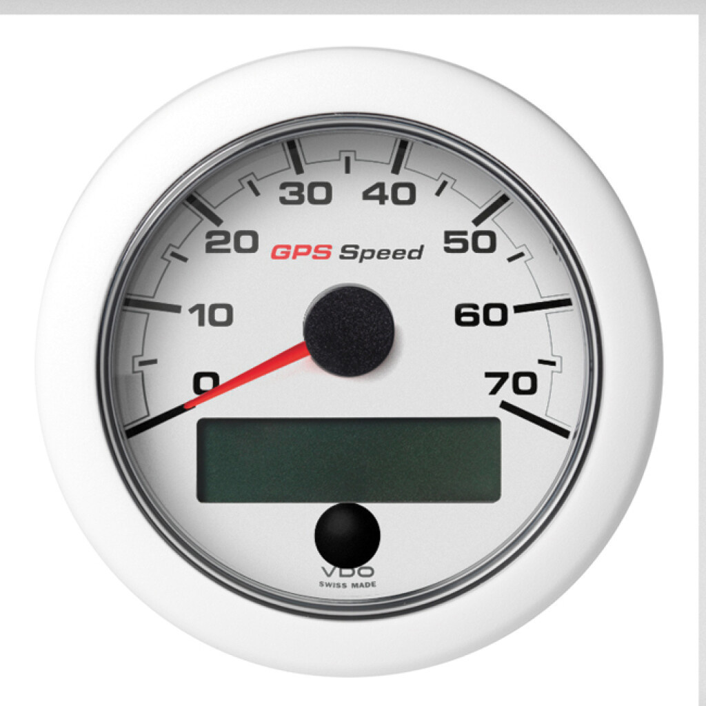 Veratron VDO OCL GPS Snelheidsmeter 0-70kn 85mm Wit