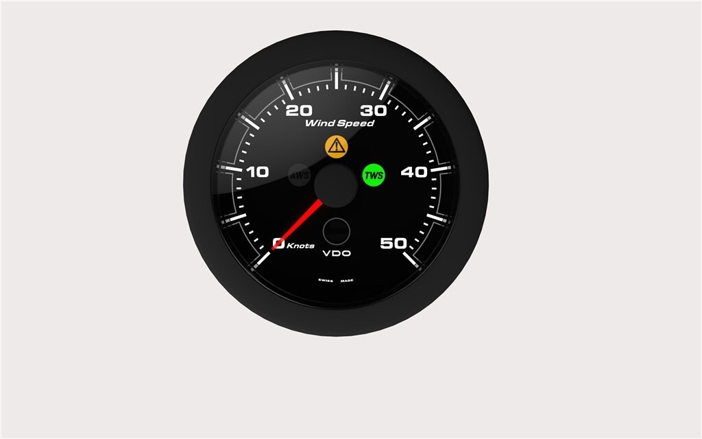 Veratron VDO OCL Windsnelheidsmeter 85mm Zwart